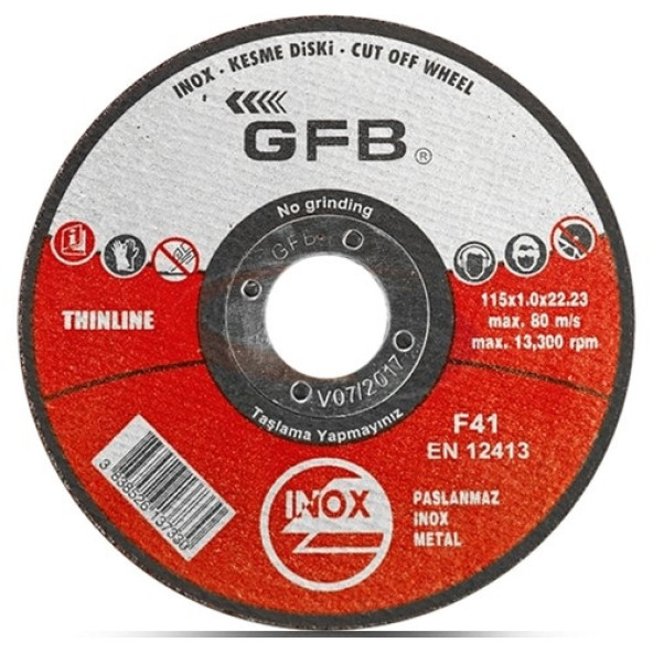 Gfb Metal Kesici Taş 115X1 Inox Kesme Taşı (50 Adet)