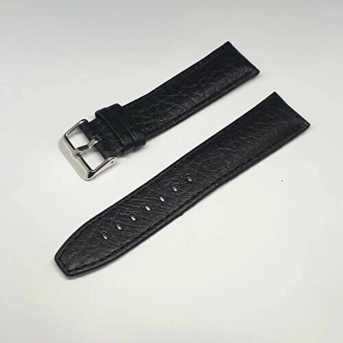 Atasaat 22MM Siyah Rolax Bombeli Deri Saat Kayışı Kordonu 22X20 ürün görseli
