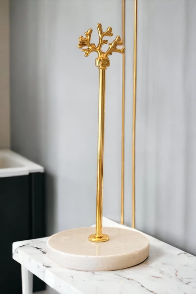 Dekoratifli Doğal Mermer Gold Metal Mercan Rulo Havluluk & Peçetelik - 2