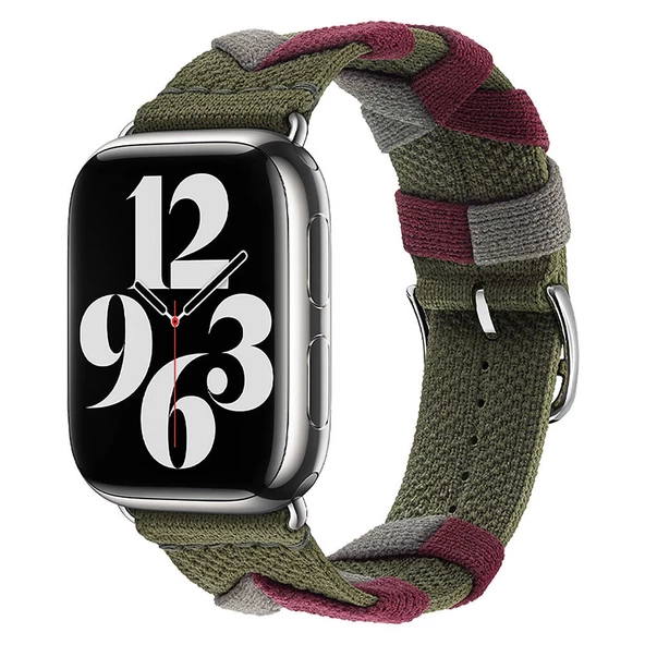 Vendas Apple Watch 42mm Zore KRD-97 Sarmal Örgü Tasarımlı Kordon - 10