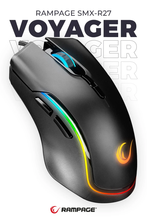 Rampage Voyager SMX-R27 RGB Makrolu Ergonomik Optik Kablolu Oyuncu Mouse