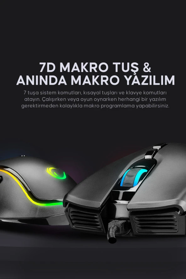 Smx-R27 Voyager Usb Rgb Işıklı Makrolu 7200 Dpi Gaming Oyuncu Mouse - 5