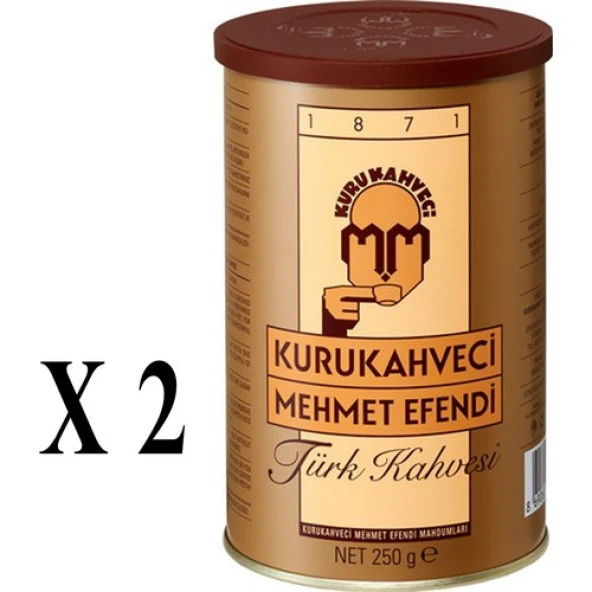 Kurukahveci Mehmet Efendi Türk Kahvesi Teneke 250 gr x 2 Adet - 1