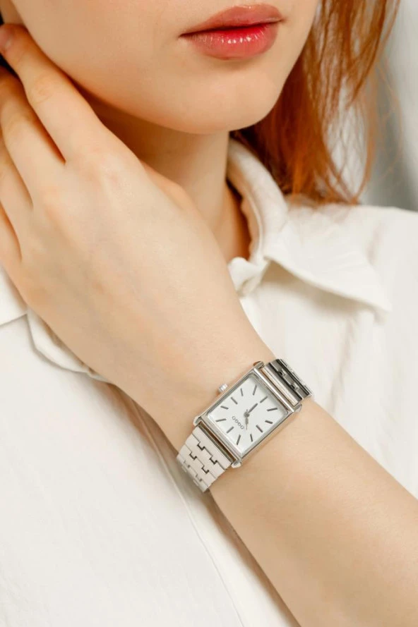 Maria Beyaz Kadran Gümüş Kordon Kadın Kol Saat - 4