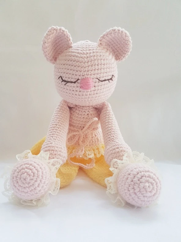 Uykucu Ayıcık Uyku Arkadaşı Amigurumi Organik Oyuncak - 1