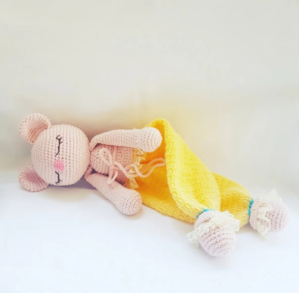 Uykucu Ayıcık Uyku Arkadaşı Amigurumi Organik Oyuncak - 4