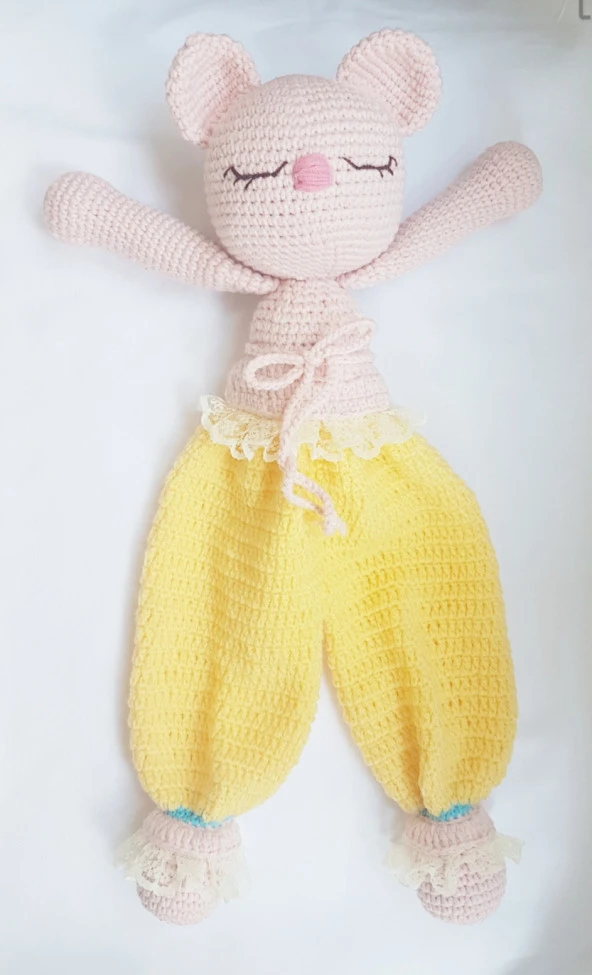 Uykucu Ayıcık Uyku Arkadaşı Amigurumi Organik Oyuncak - 5