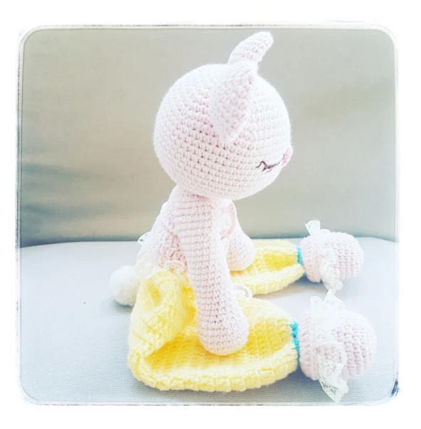 Uykucu Ayıcık Uyku Arkadaşı Amigurumi Organik Oyuncak - 6