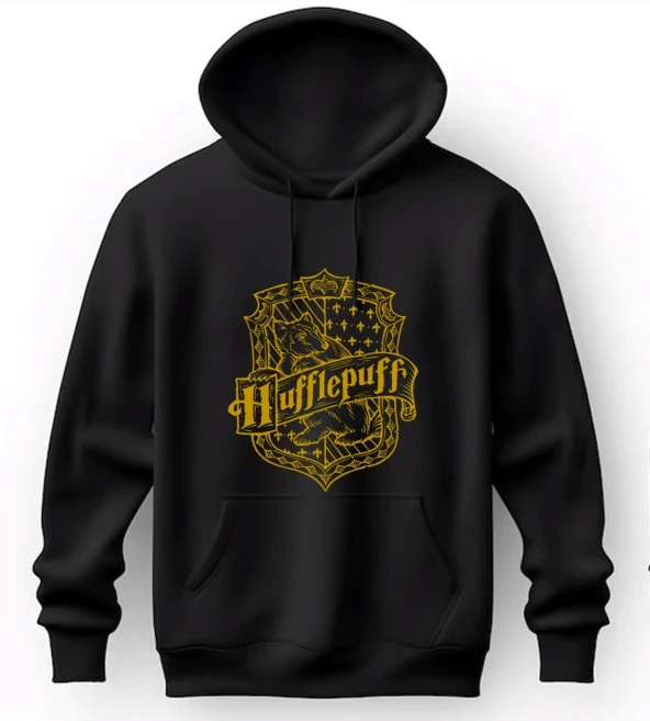 Harry Potter - Hufflepuff Logo Baskılı Sweatshirt