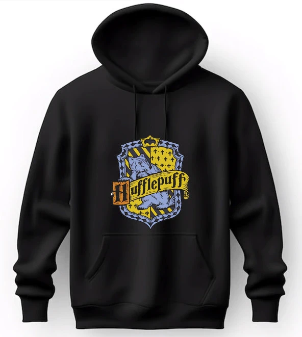 Harry Potter - Hufflepuff Logo (Renkli) Baskılı Sweatshirt