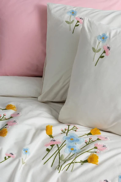 Cotton Box  Brode Delbin Pembe Rnf. Çift K. Nevresim Takımı - 3