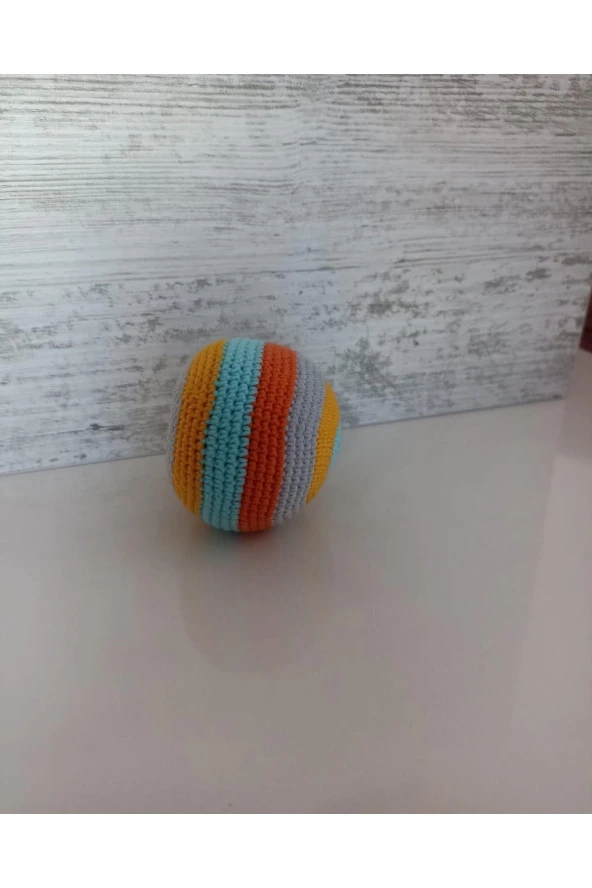 Amigurumi Organik Örgü Çıngıraklı Top - 3