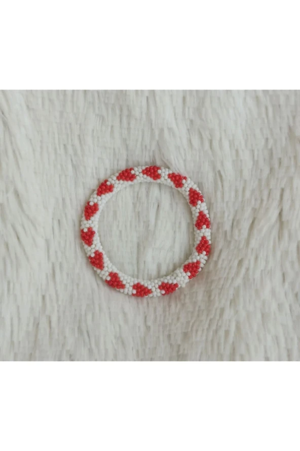 Şık Tasarım Kalpli Boncuk Bileklik ürün görseli