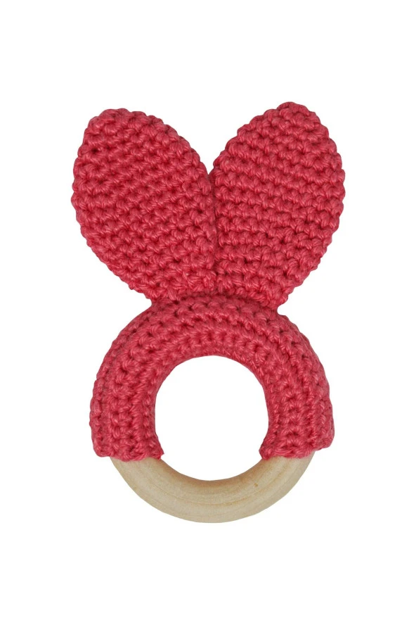 Organik Amigurumi Mercan Mini Bunny Diş Kaşıyıcı