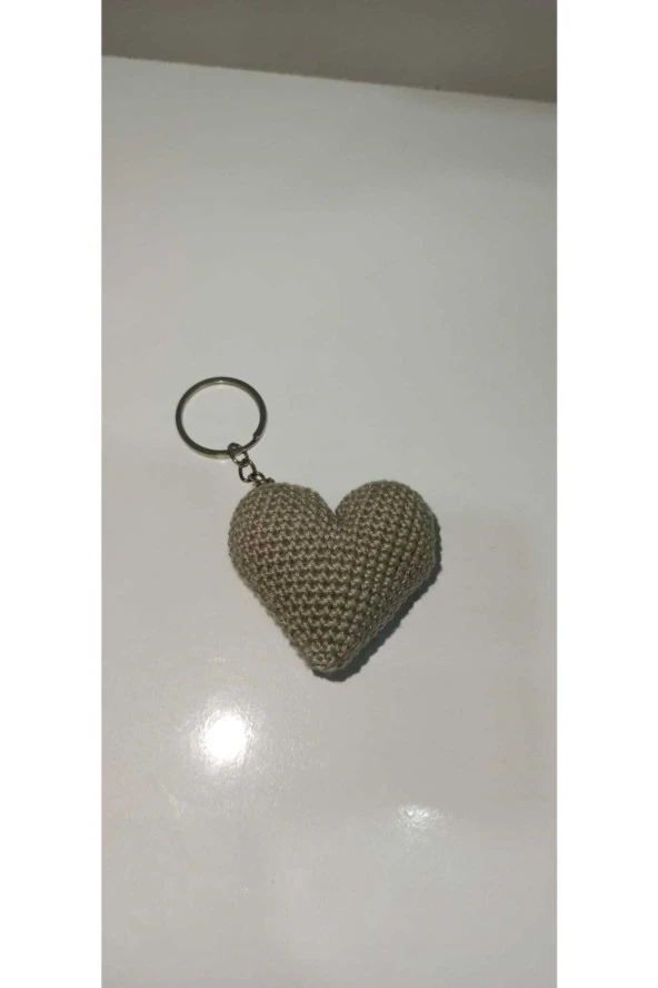 Amigurumi Hediyelik Dağıtmalık 10 Adet Düğün Kına Nikah Toptan Örgü Kalp Anahtarlık