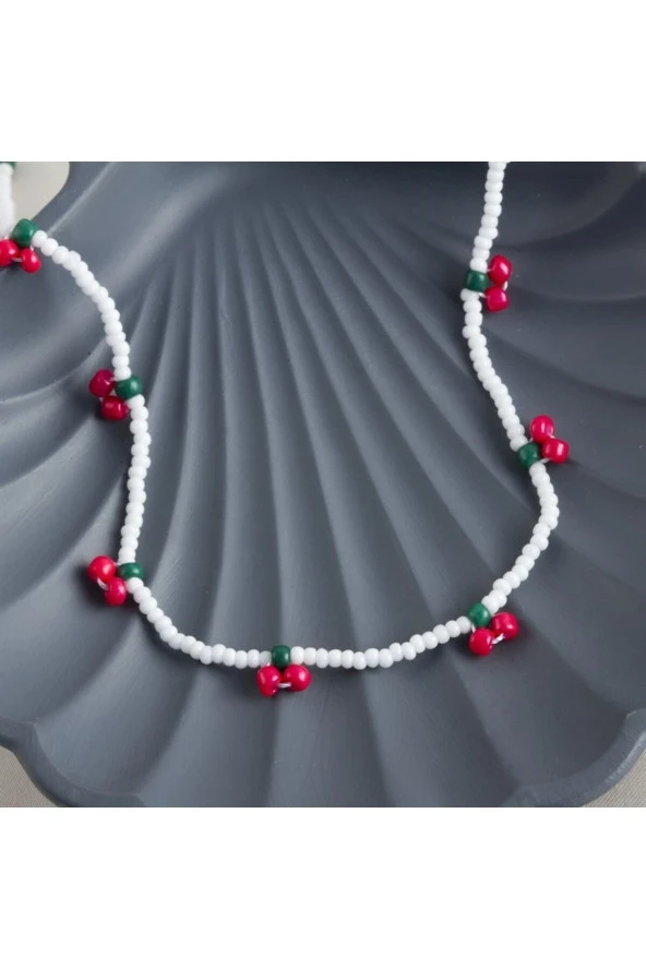 Kiraz Kum Boncuk Kolye - 3