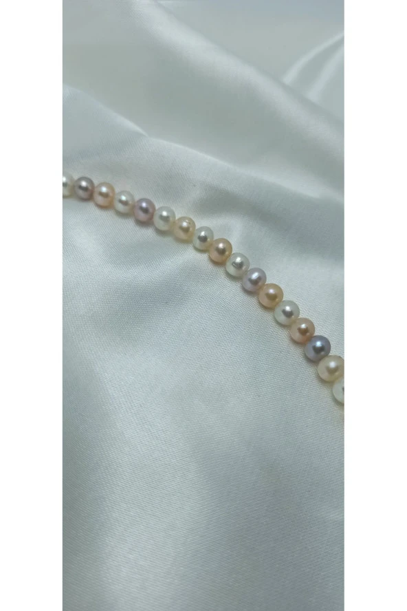 24k Altın Kaplama Gerçek Renkli Inci Tasarım Bileklik Anneye Sevgiliye Eşe Hediye - Resim 2