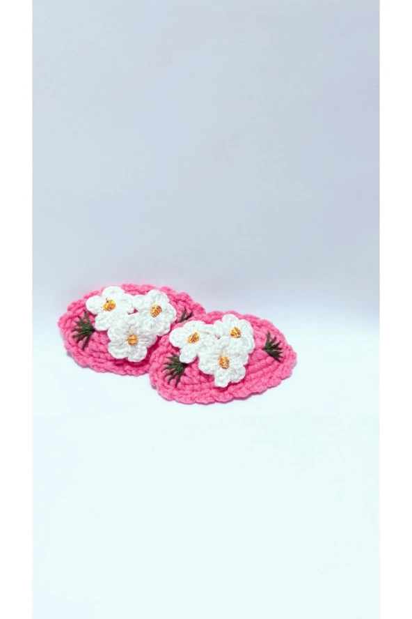 Handmade Tasarım Hediyelik Amigurumi Yeni Trend Işlemeli 2'li Toka Seti - 2