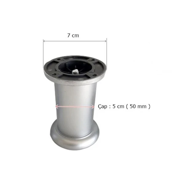 Jumbo Plastik Ayak 20 cm Mobilya Ayağı Gri - 2