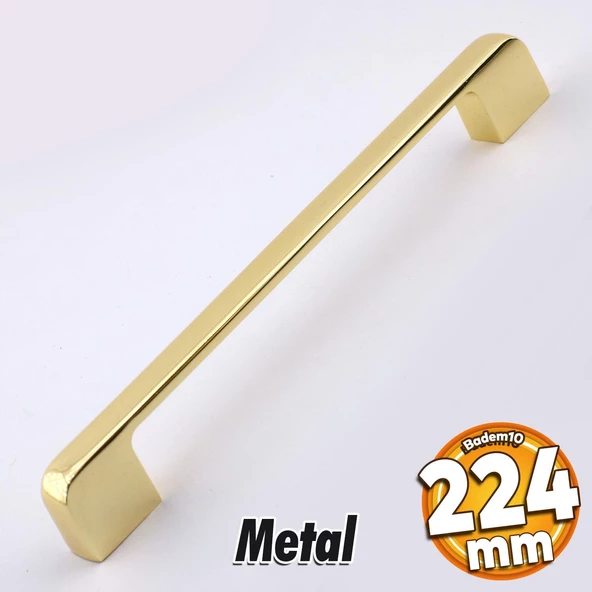 Arel Kulp Mobilya Mutfak Dolabı Çekmece Dolap Kulpları Kapak Kulpu Kulbu Gold Altın 224 Mm Metal
