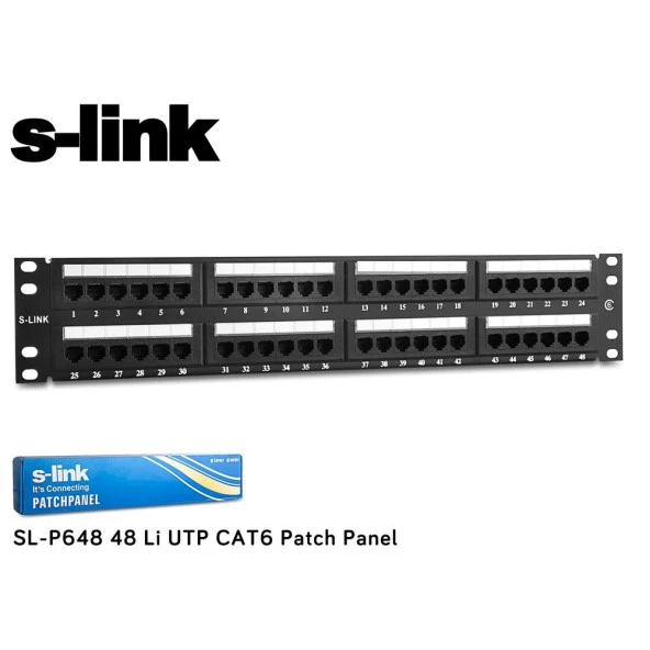 S-link SL-P648 48 Port Cat6 Utp Patch Panel