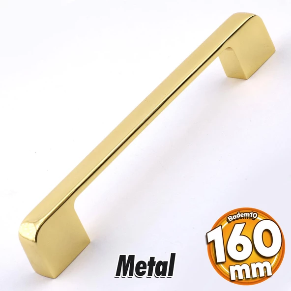 Arel Kulp Mobilya Mutfak Dolabı Çekmece Dolap Kulpları Kapak Kulpu Kulbu Gold Altın 160 mm Metal