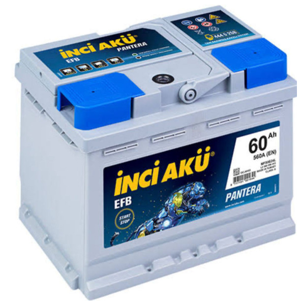 12V 60 AMPER İNCİ AKÜ EFB START STOP AKÜ  Ü.T 2024