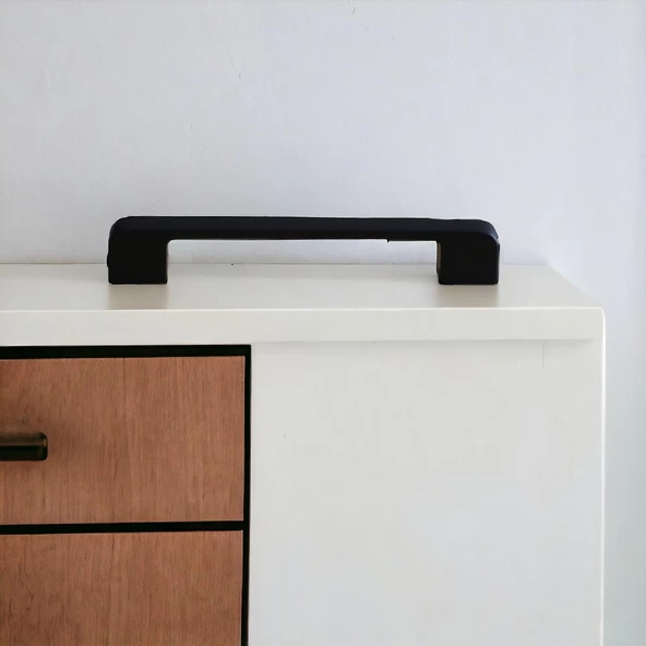 Arel Kulp Mobilya Mutfak Dolabı Çekmece Dolap Kulpları Kapak Kulpu Kulbu Siyah 128 Mm-12.8 Cm Metal - Resim 8