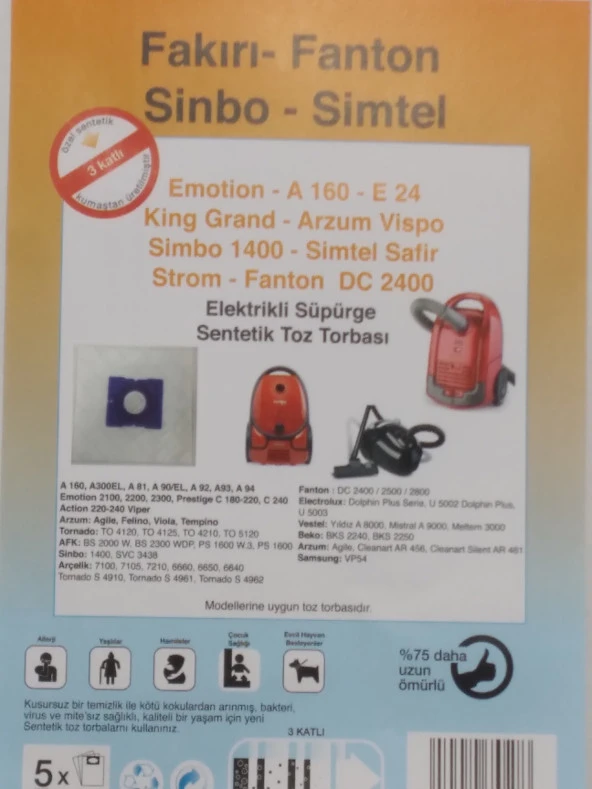 FAKİR FANTOM SİNBO SİMTEL EMOTİON SENTETİK  ( 3 PAKET 15 ADET ) - 2