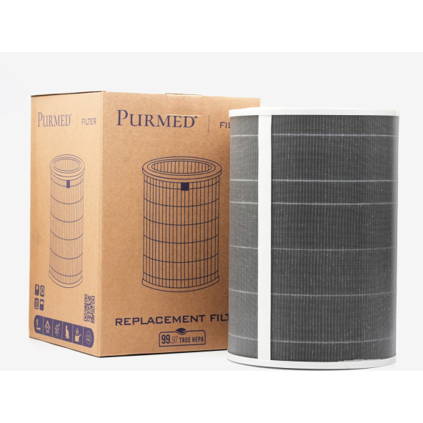 Purmed Xiaomi Mi 1/2/3/ Pro Air Purifier Gri Yedek HEPA Filtre