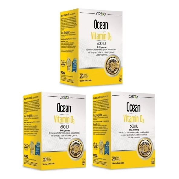 Ocean Vitamin D3 600 Iu Ağız Sprey 20 ml 3 Adet