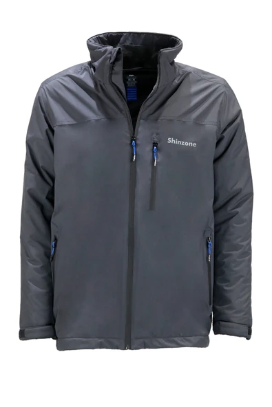 Erkek Dik Yaka içi Polarlı Antrasit Mont