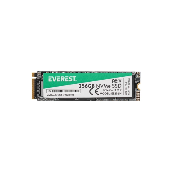 Everest Hdd Ssd M2 Nvme 256Gb Es256 2500/1800Mb/S 3D Nand Pcıe Gen3 - 3