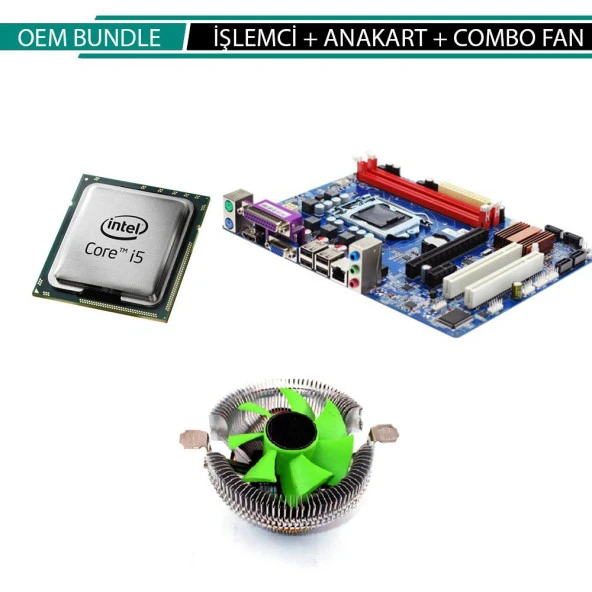 Intel İ5 650 1. Nesil + Anakart H55 1156Pin + Combo Fan