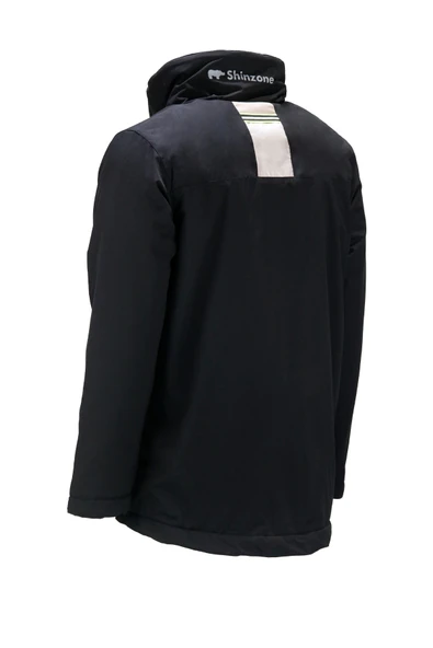 Erkek Dik Yaka içi Polarlı Siyah Mont - 2