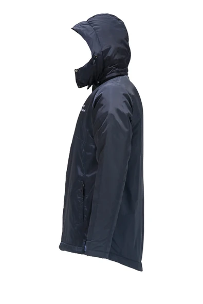 Erkek Kapitone Göğüs Cepli Kapüşonlu Lacivert Mont - 3