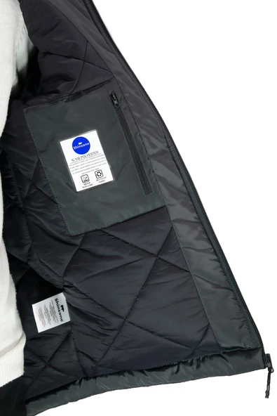 Erkek Kapitone Kapüşonlu Antrasit Mont - 4