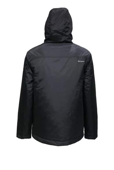 Erkek Kapitone Kapüşonlu Siyah Mont - 3