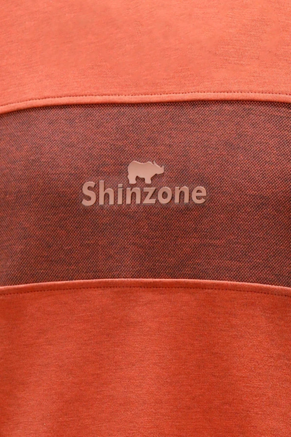 Erkek Standart Fit Bisiklet Yaka Baskılı Pamuklu Kiremit Sweatshirt - 4