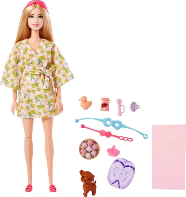 Barbie Spa Günü GKH73-HKT90, Banyo Aksesuarlı Model Oyuncak Bebek