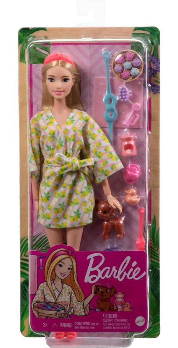 Barbie Spa Günü GKH73-HKT90, Banyo Aksesuarlı Model Oyuncak Bebek - 5