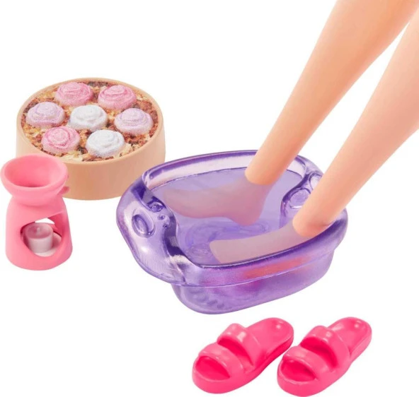 Barbie Spa Günü GKH73-HKT90, Banyo Aksesuarlı Model Oyuncak Bebek - 7