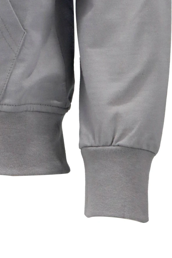 Erkek Standart Fit Kapüşonlu Baskılı Cepli Gri Sweatshirt - 4