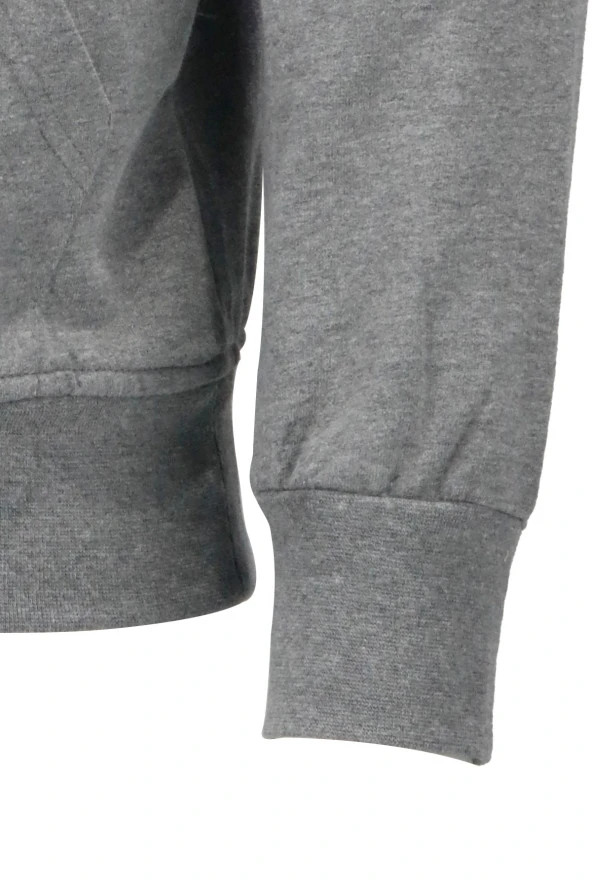 Erkek Standart Fit Kapüşonlu Baskılı Cepli Koyu Gri Sweatshirt - 4
