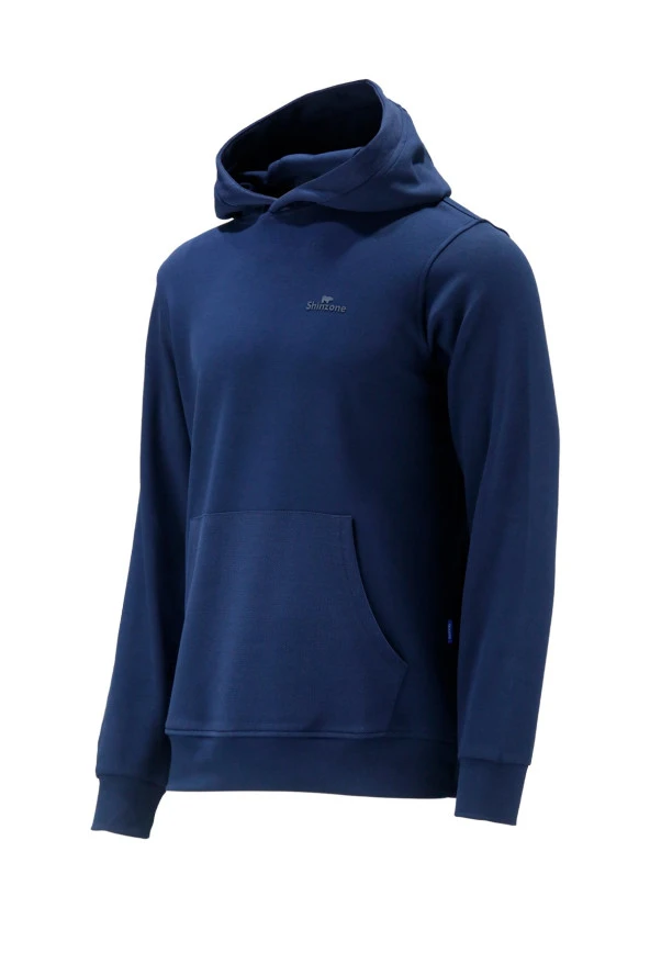 Erkek Standart Fit Kapüşonlu Cepli Koyu Sweatshirt