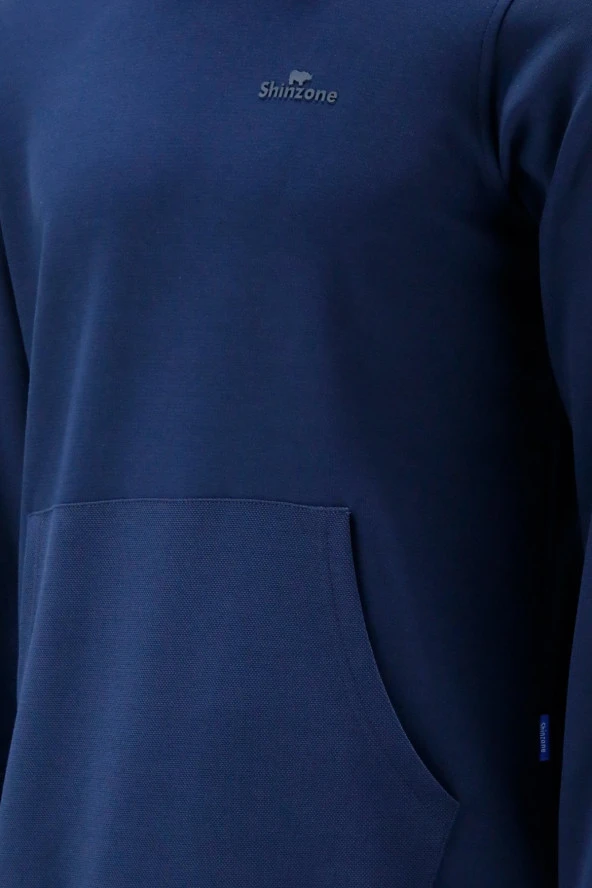 Erkek Standart Fit Kapüşonlu Cepli Koyu Sweatshirt - 4