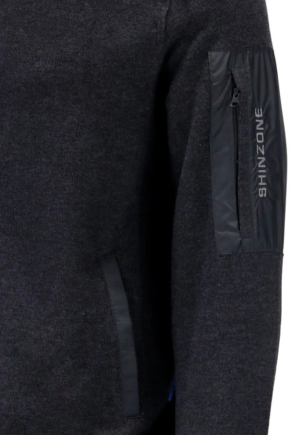 Erkek Standart Fit Kol Cepli Fermuarlı Füme Sweatshirt - 3