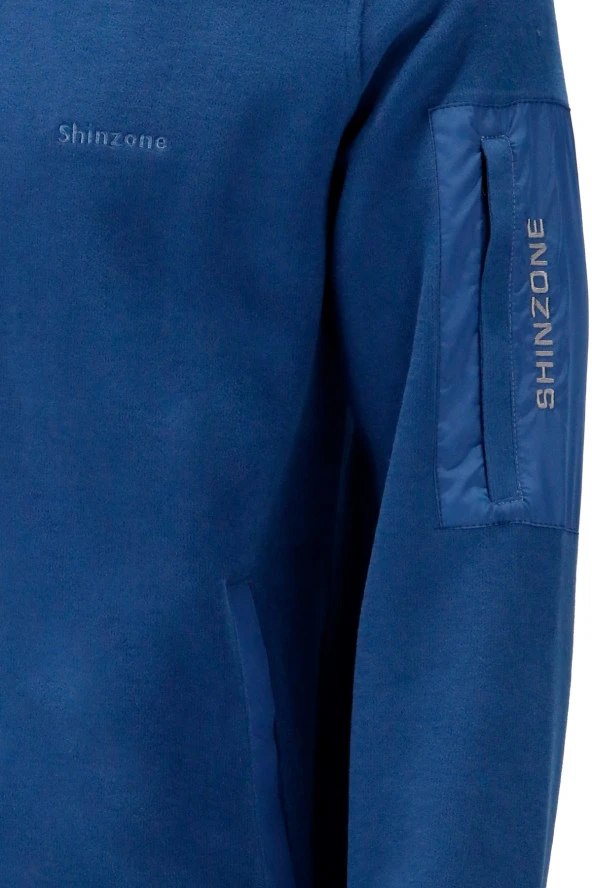 Erkek Standart Fit Kol Cepli Fermuarlı Koyu Sweatshirt - 3