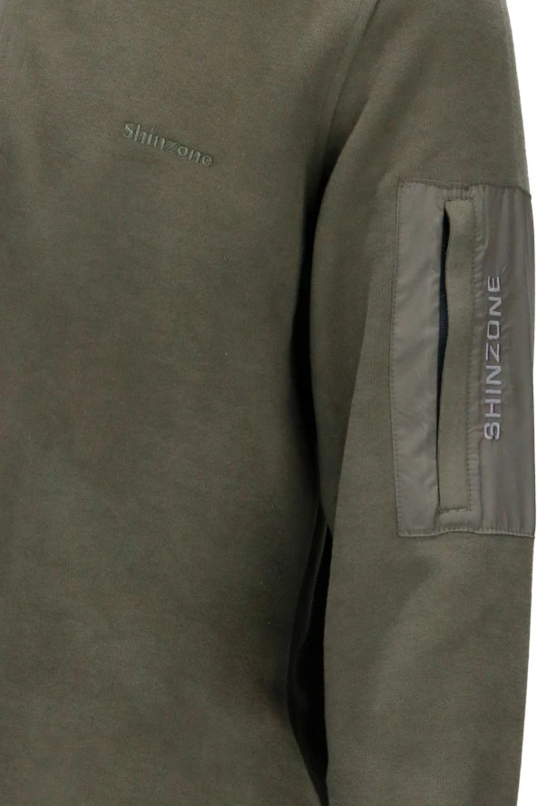 Erkek Standart Fit Yarım Fermuarlı Haki Sweatshirt - 3