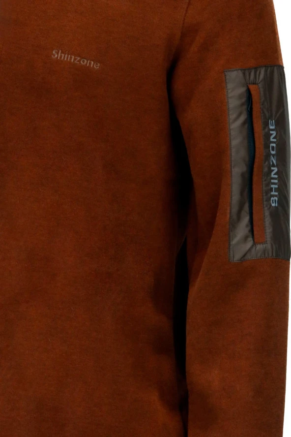 Erkek Standart Fit Yarım Fermuarlı Kiremit Sweatshirt - 2